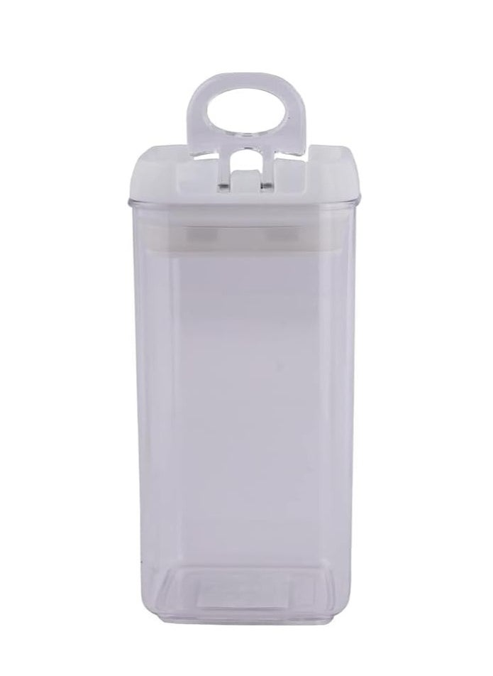 Spaceshoop - Acrylic Airtight Food Storage Container With Flip Lid - 1300ml | Leak Proof, BPA Free Plastic Container For Kitchen | Easy To Open & Seal Handle | Stackable Multipurpose Canister Jar - Image 1