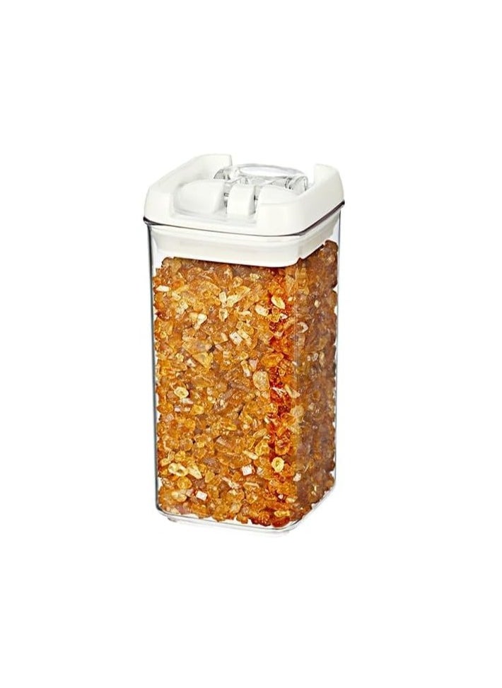Spaceshoop - Acrylic Airtight Food Storage Container With Flip Lid - 1300ml | Leak Proof, BPA Free Plastic Container For Kitchen | Easy To Open & Seal Handle | Stackable Multipurpose Canister Jar - Image 1