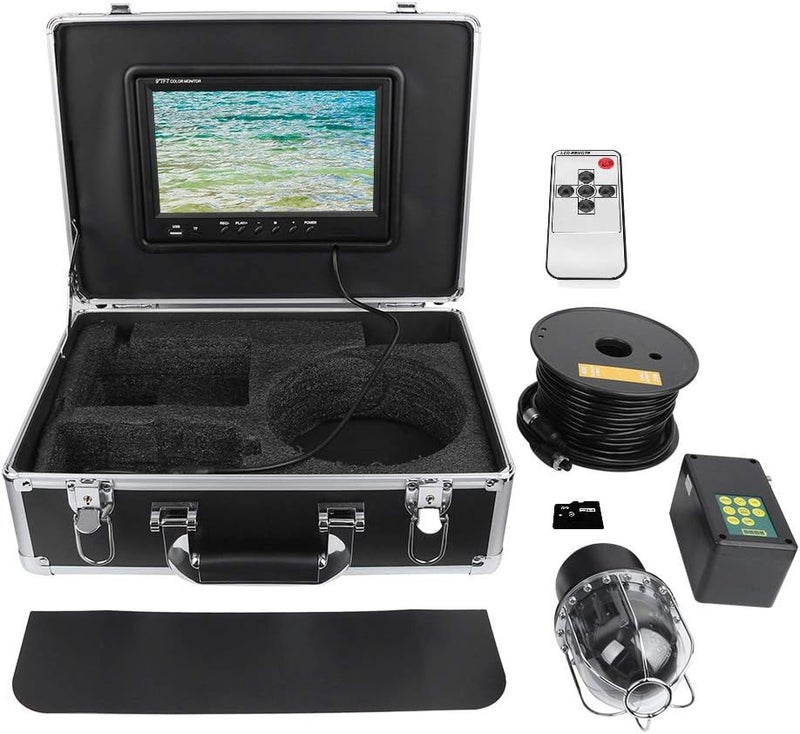 cheekyglo Underwater Fishing Camera Fish Finder with 100m Cable, 9in IP68 Waterproof Fishing Camera, 20 LEDs 360° Horizontal Rotation Underwater Fishing Video Camera(US) - Image 1