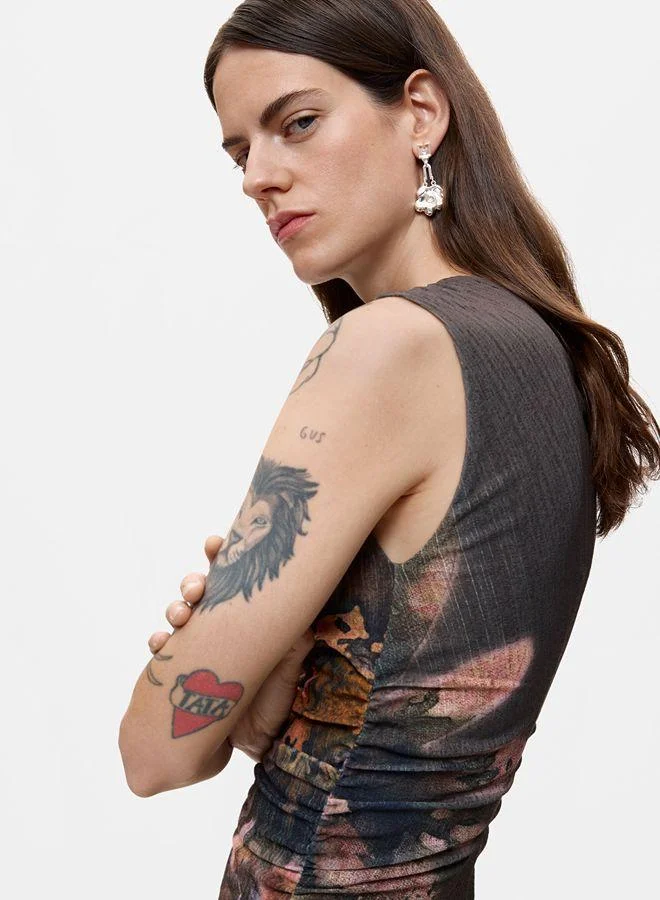 Desigual dark floral print Floral print dress for Women | Best Price UAE