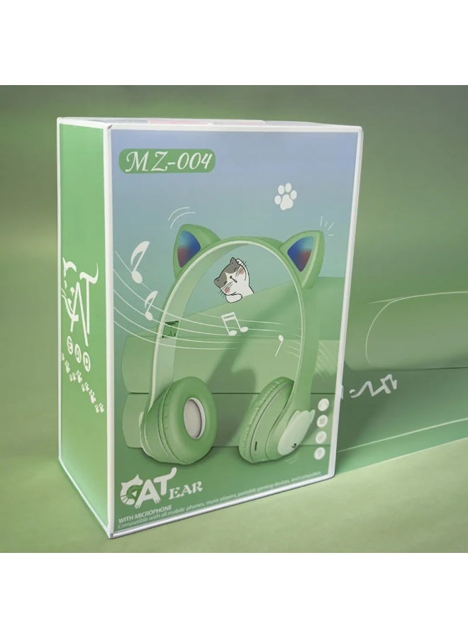 Cat Ear Kids Headphones, Bluetooth 5.0 Wireless Kids Gaming Headset with Microphone, LED Light, HIFI Stereo Sound, Comfortable On-Ear Design, Long Battery Life - Image 2