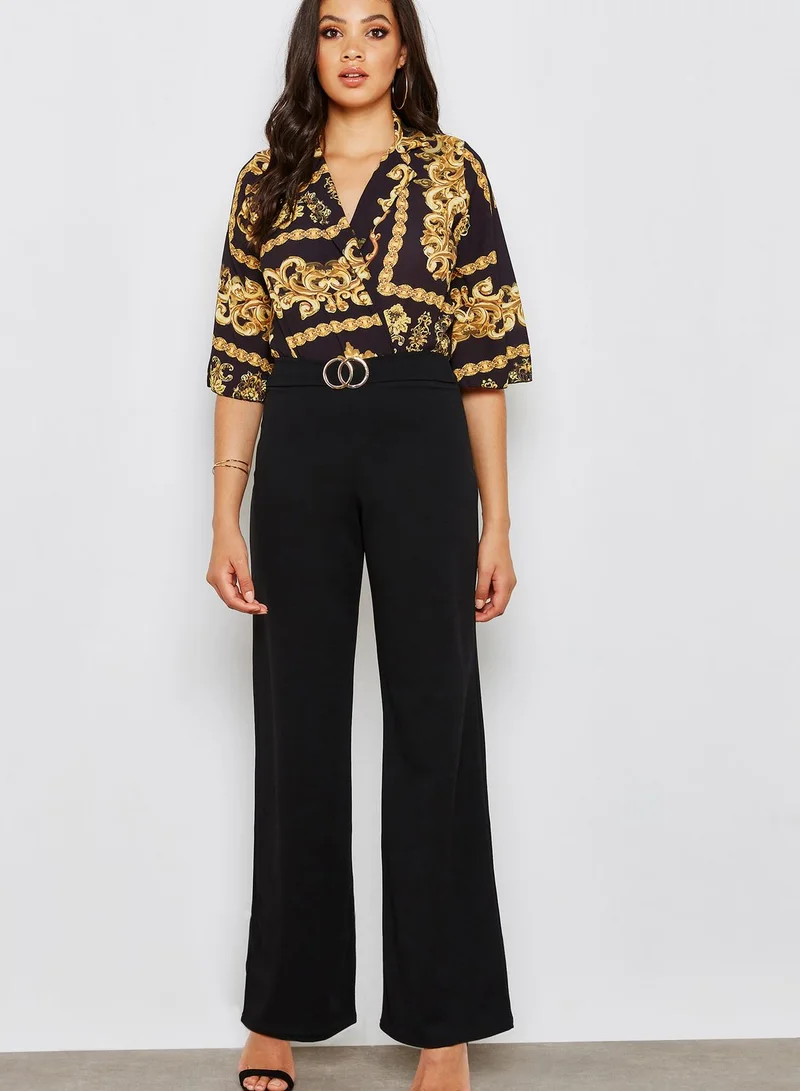 QUIZ Contrast Side Striped Palazzo Pants