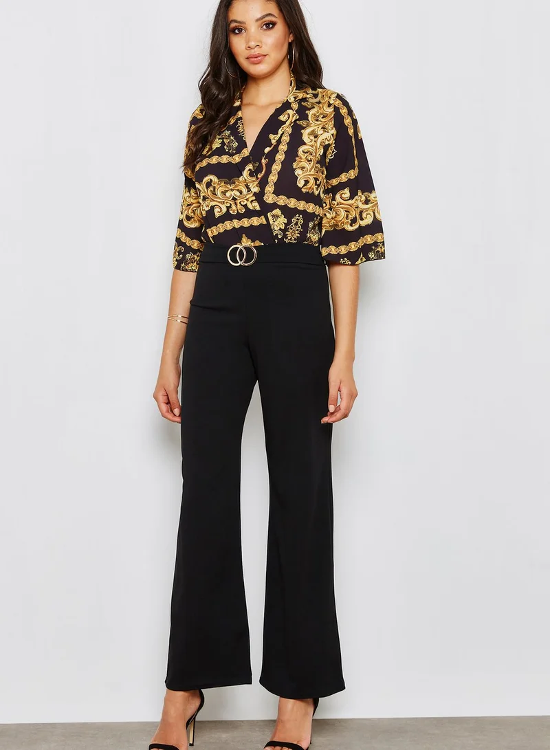 QUIZ Contrast Side Striped Palazzo Pants