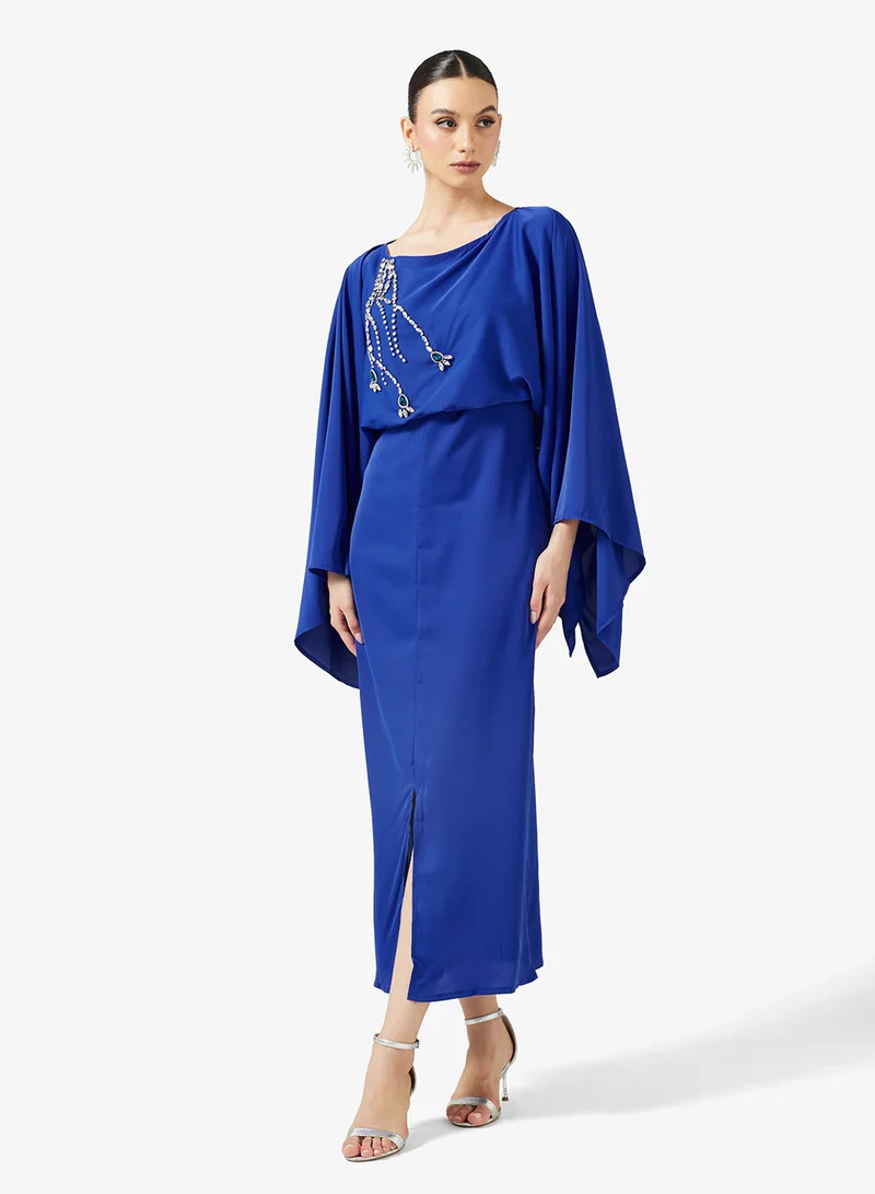 Khizana  Cape Style Dress With Slit for Women | Best Price UAE