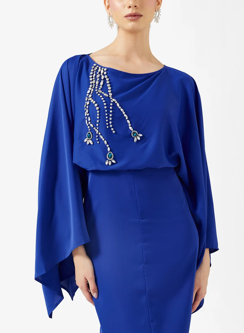 Khizana  Cape Style Dress With Slit for Women | Best Price UAE