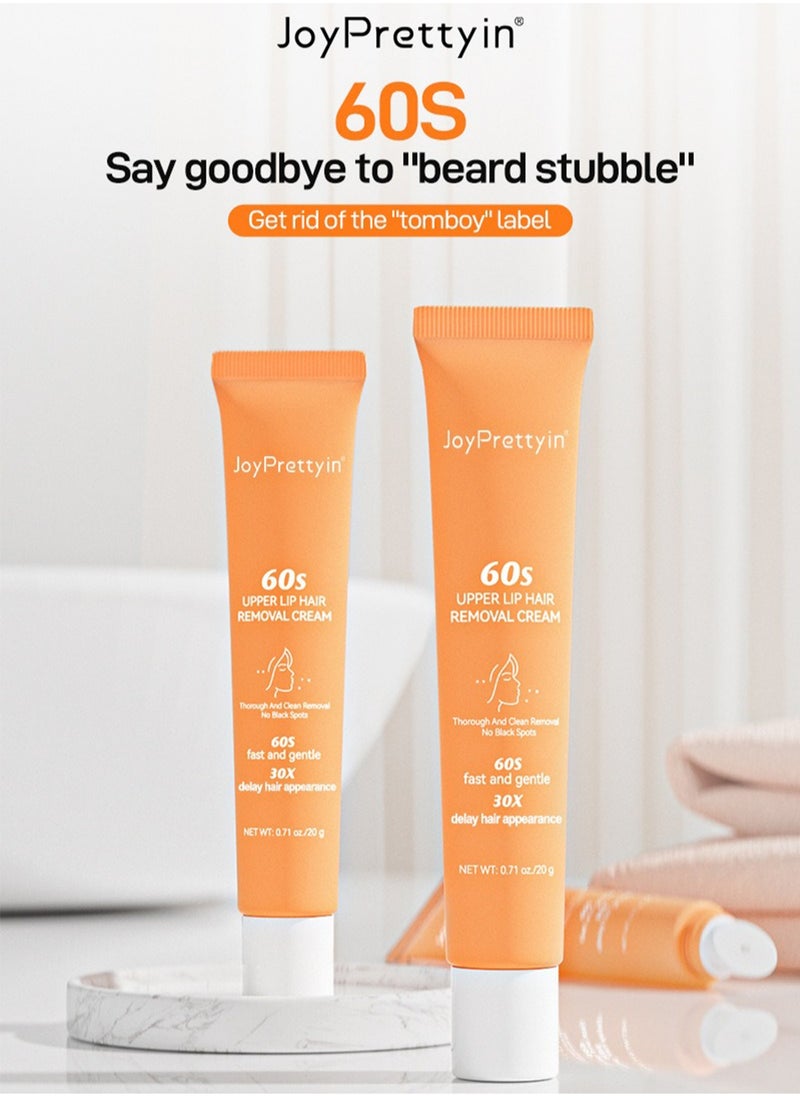 JoyPretty 60s Upper Lip Hair Removal Cream, Facial Hair Remover, Fast Painless Depilatory for Face, Eyebrow and Chin, for All Skin Types 20g  - Image 2