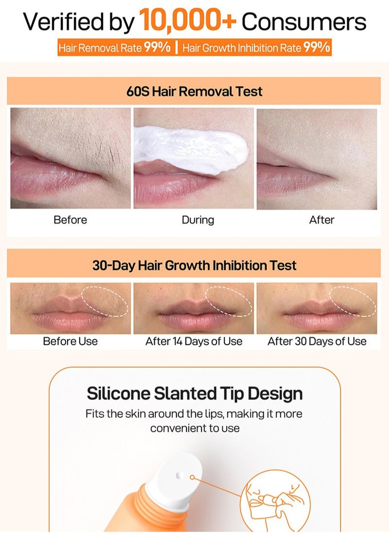 JoyPretty 60s Upper Lip Hair Removal Cream, Facial Hair Remover, Fast Painless Depilatory for Face, Eyebrow and Chin, for All Skin Types 20g  - Image 5