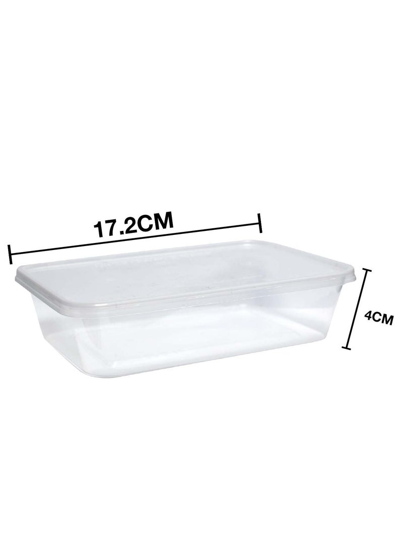 500ml Disposable Microwave Containers with Airtight Lids - BPA-Free, Leakproof, Stackable (Pack of 15)  - Image 2