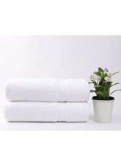 White Rose Towel White Rose 2-Piece  Set, 100% Premium Cotton 530 GSM Superior Quality, Quick Dry Highly Absorbent Thick Bathroom Soft Hotel s for Bath And Spa,  Set Includes 2 Bath Sheet (85x170 cm) White  - Image 1
