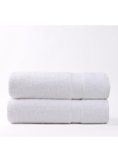 White Rose Towel White Rose 2-Piece  Set, 100% Premium Cotton 530 GSM Superior Quality, Quick Dry Highly Absorbent Thick Bathroom Soft Hotel s for Bath And Spa,  Set Includes 2 Bath Sheet (85x170 cm) White  - Image 2