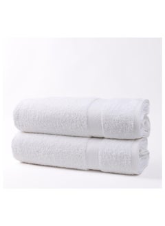 White Rose Towel White Rose 2-Piece  Set, 100% Premium Cotton 530 GSM Superior Quality, Quick Dry Highly Absorbent Thick Bathroom Soft Hotel s for Bath And Spa,  Set Includes 2 Bath Sheet (85x170 cm) White  - Image 3