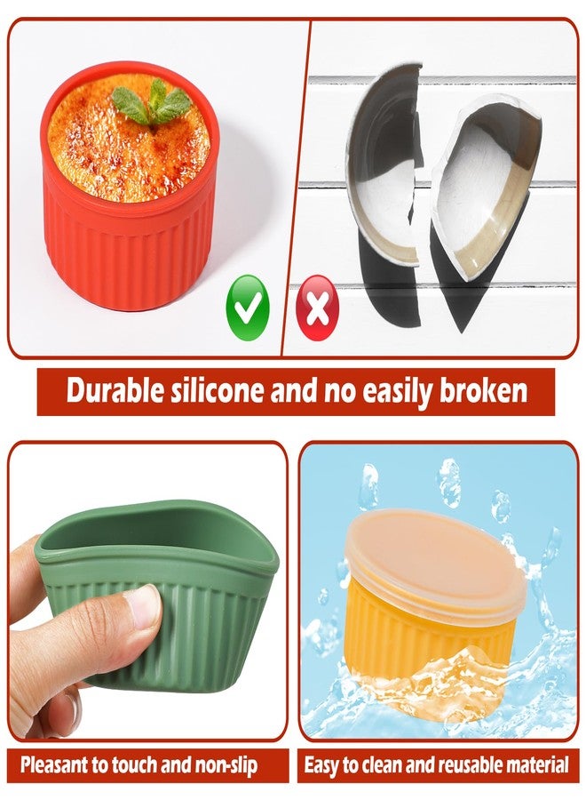 Koluti Nonstick Silicone Ramekins 4 oz with Lid, 6-Pack Oven Safe Creme Brulee Bowl for Baking, Mini Souffle Ice Cream Dessert Pudding Dipping Sauce Cups, BPA Free, Microwave, Freezer, Dishwasher Safe - Image 5
