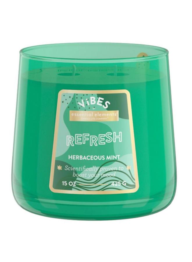 CANDLE-LITE Essential Elements Vibes Refresh Herbaceous Mint Scented Jar Candle 15Oz 46341694