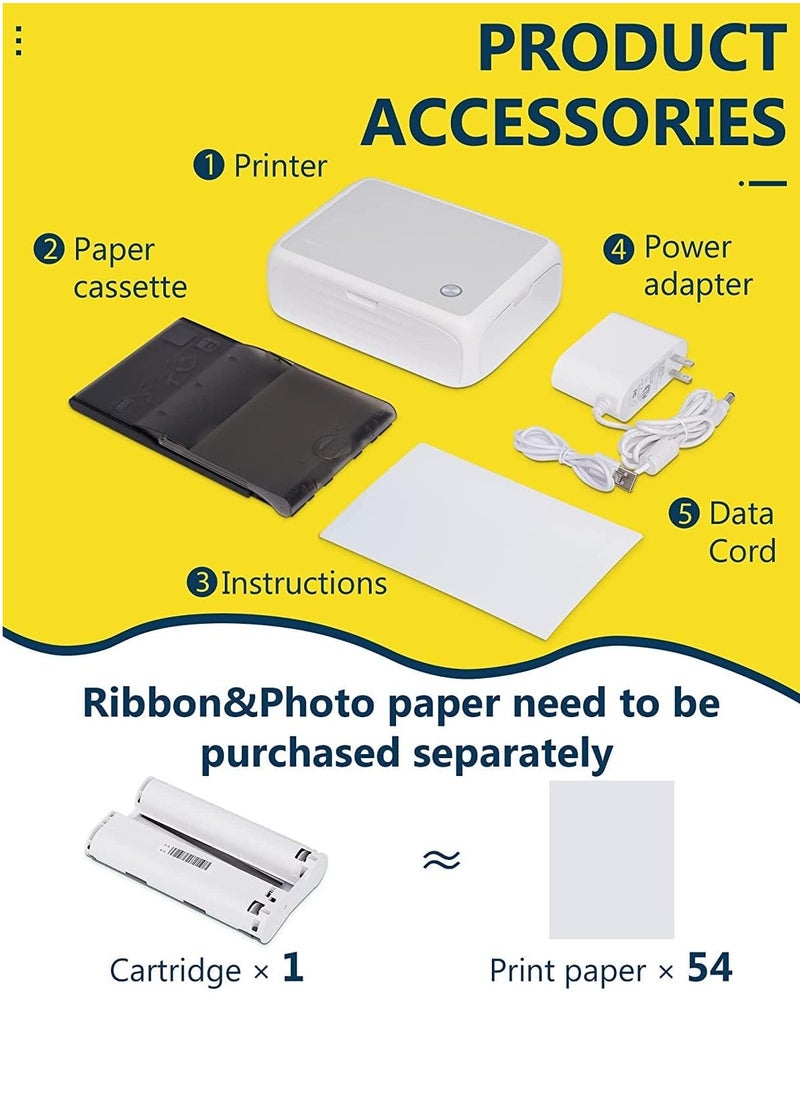 HPRT - HPRT Photo Printer CP4000L 4 x 6 Size Photo Bluetooth Portable Photo Printer Full Color Printing APP with Deskbook iPhone Android - Image 1