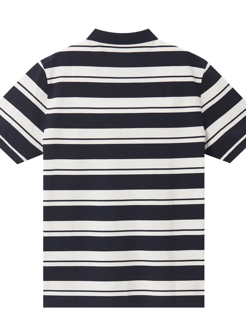 جيوردانو بولو رجالي بقصة ضيقة مخطط بياقة مسطحة من قطن البيكيه