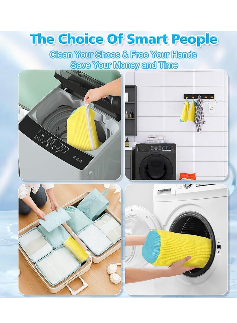 Flushrenic Shoe Washing Bag for Washing Machine 2 Pack for Washing Machines, Shoe Wash Bag for Sneakers, Athletic Shoes, for All Shoe Types and Sizes (2 pcs,Yellow) - Image 3