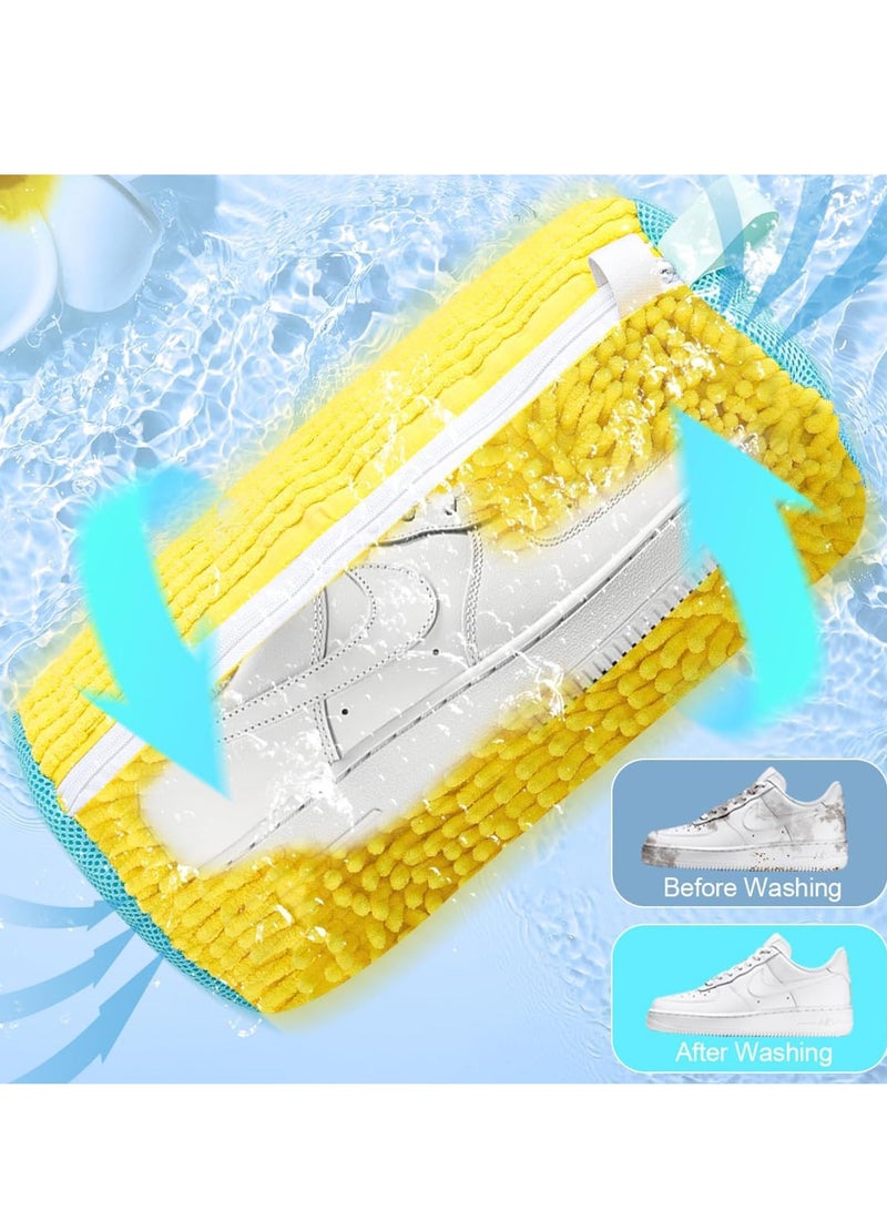 Flushrenic Shoe Washing Bag for Washing Machine 2 Pack for Washing Machines, Shoe Wash Bag for Sneakers, Athletic Shoes, for All Shoe Types and Sizes (2 pcs,Yellow) - Image 4