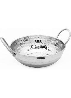 KEDGE Kedge 2 Por Stainless Steel Hammered Finish Round Karahi, 500 ml Capacity, Silver, Size 2  - Image 1