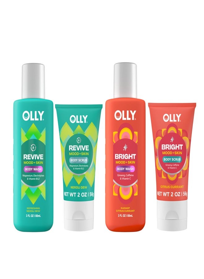 OLLY Body Wash & Body Scrub Mini pack 4 Count Hydrate & Repair Skin Barrier 3 oz - Image 1