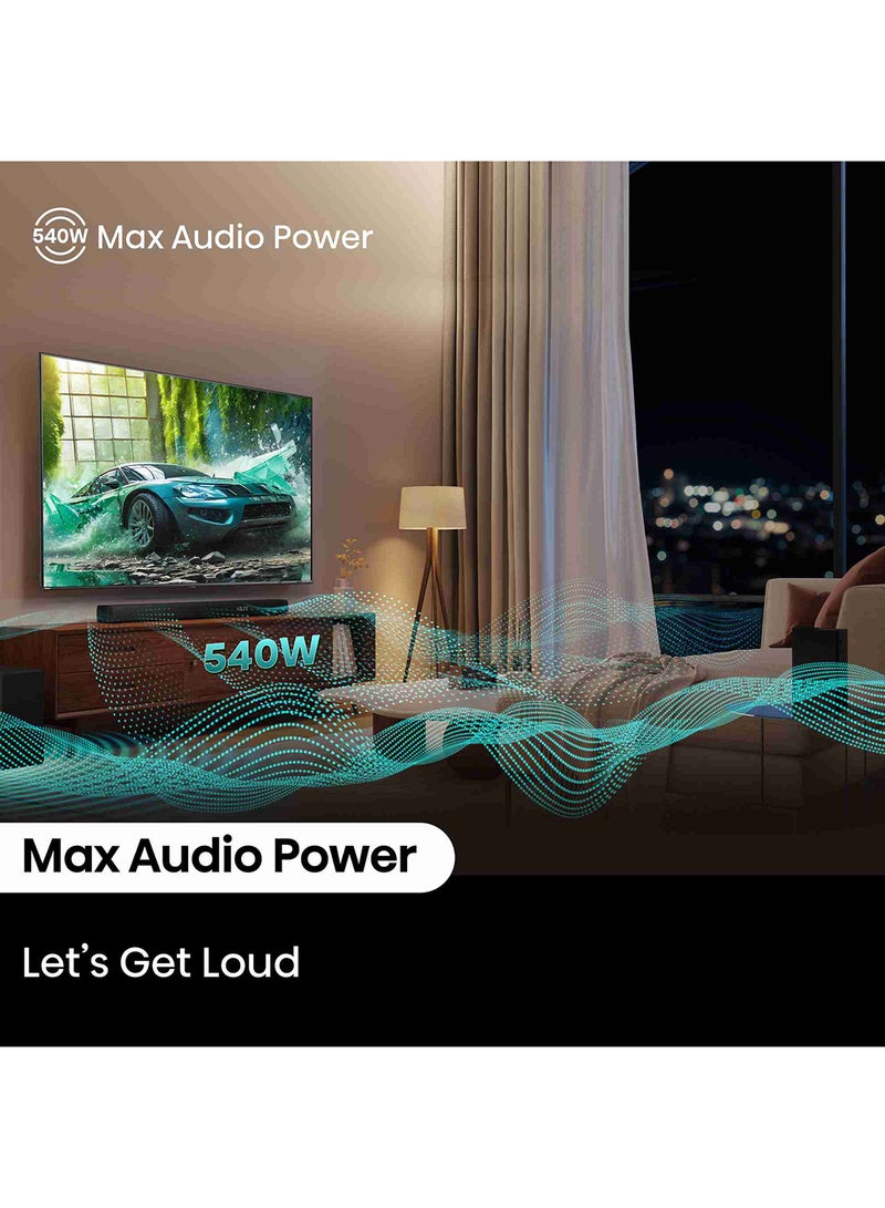 Hisense HS Series 5.1 Channel Soudbar Speaker 8 Speakers with 6.5'' Subwoofer, Max Audio Power 540W, Dolby Audio,dts,Dedicated Center Speaker, Ez Play, TV Mode, HS5100 Black - Image 5