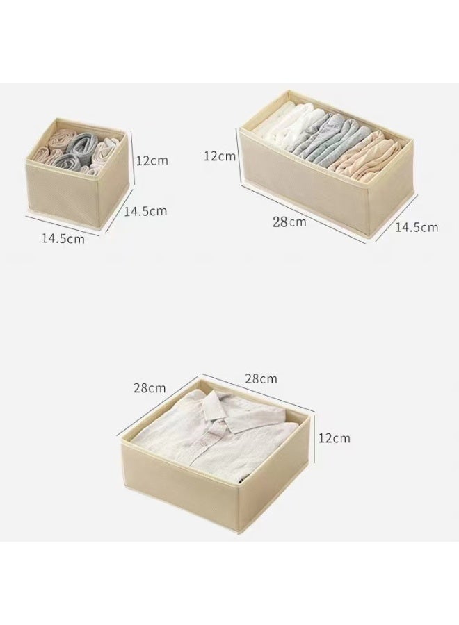 MIXDE 12PCS Foldable Clothing Storage Organizers, Underwear Drawer Fabric Closet Dividers Basket Containers, Cabinet Dresser Storage Box for Clothes Bras Socks Baby Clothing Scarves Ties - Image 5