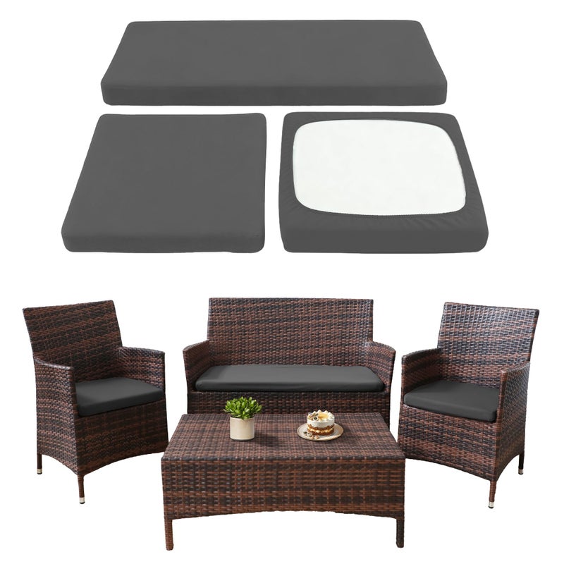 SUKAIKEQA Waterproof 3Piece Patio Sofa Cushion Cover Set Replacement Covers for Outdoor Wicker Furniture Bench Seat Cushions - Image 2