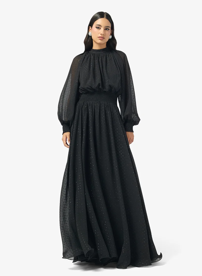 Puff Sleeve Maxi Dress