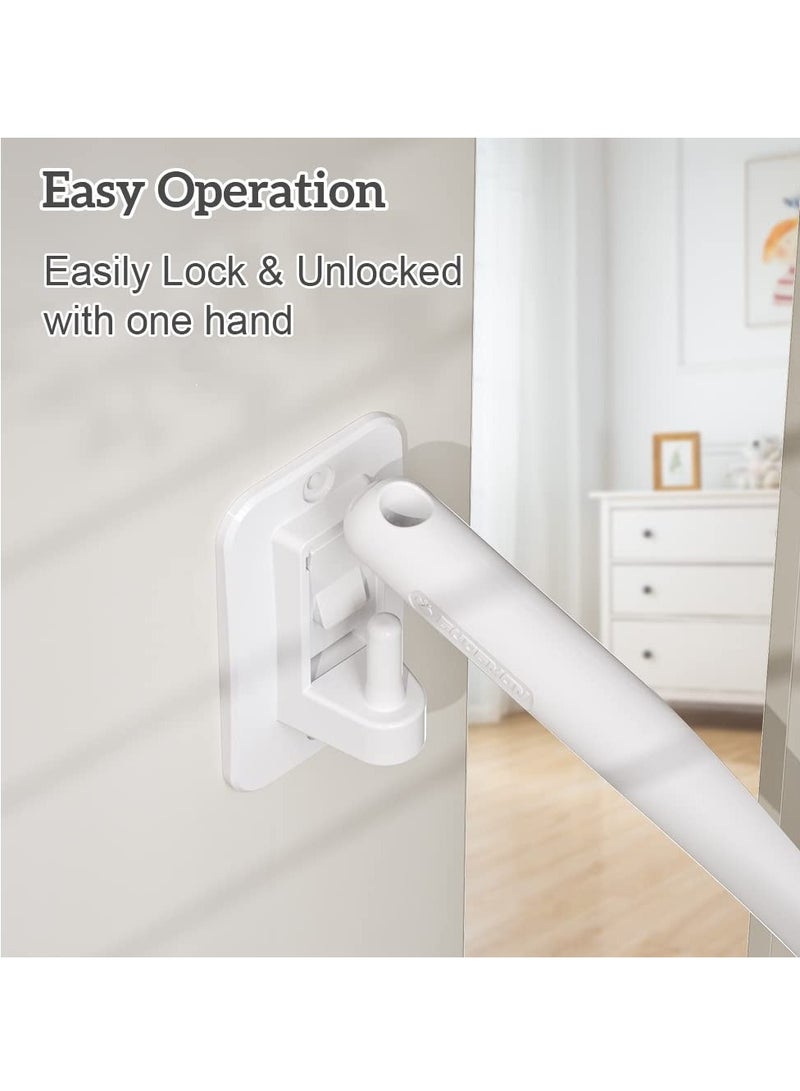 SOLARAE Door Restrictor, Childproof Adjustable Door Restrictor Door Finger Pinch Guard Baby Door Stopper & Door Latch Child Safety Door Lock for Baby and Pet (White) - Image 5