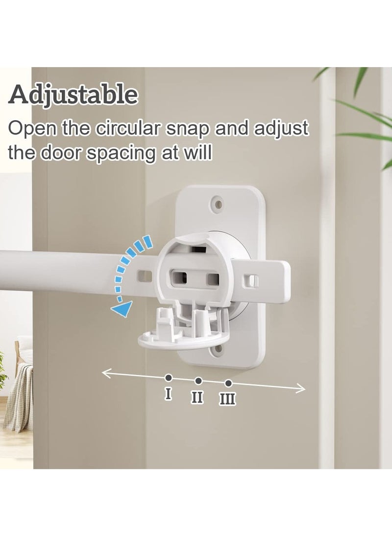 SOLARAE Door Restrictor, Childproof Adjustable Door Restrictor Door Finger Pinch Guard Baby Door Stopper & Door Latch Child Safety Door Lock for Baby and Pet (White) - Image 3