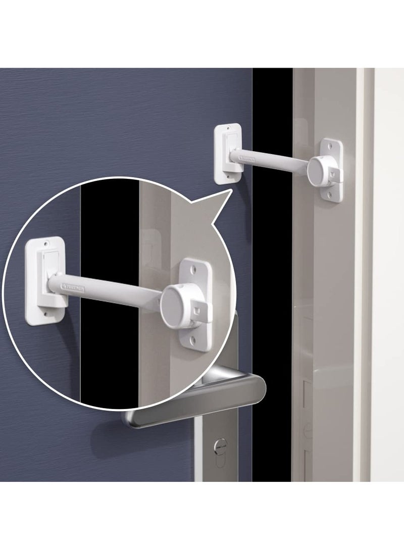 SOLARAE Door Restrictor, Childproof Adjustable Door Restrictor Door Finger Pinch Guard Baby Door Stopper & Door Latch Child Safety Door Lock for Baby and Pet (White) - Image 1