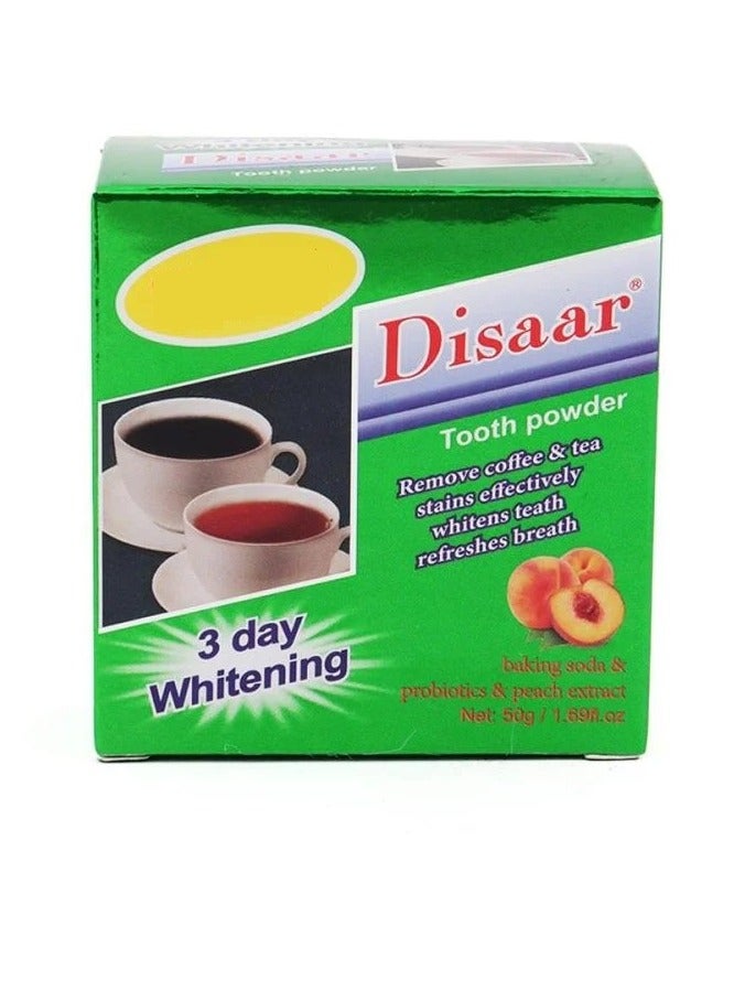 Disaar Whitening Tooth Powder Removes Coffee and Tea Stains and Refresh Breath - 50 gm
