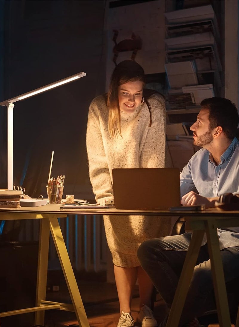 مصباح مكتب LED قابل للطي – 3 مستويات إضاءة – قاعدة لحمل الهاتف – تصميم أنيق للدراسة والعمل  - Image 4