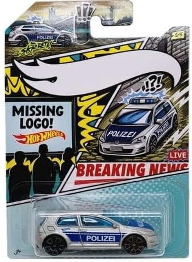 Hot Wheels مجموعة هوت ويلز مطاردة الشرطة - فن متغير بدون شعار مفقود - حزمة كاملة من 5 قطع (إصدار 2020) | سيارات شرطة مصنوعة من الصب 1:64 قابلة للجمع - Image 2