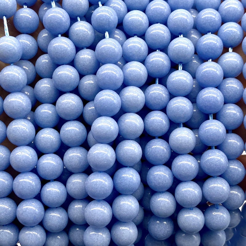 ABC GEMS USA ABCGEMS Glow-in-Dark Mexican Blue Aragonite Beads (AKA Cave Calcite- Extremely Rare) Healing Crystal Chakra Energy Stone Ideal for Bracelet Necklace Ring DIY Jewelry Making Smooth Round 10mm - Image 4