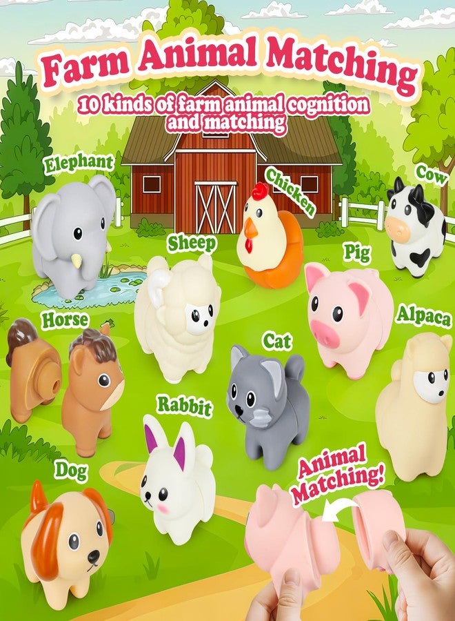 CZTCDP Farm Animal Matching Toys for Toddlers, Preschool Learning Activities Montessori 10Pcs with Activity Map Game Toy for 1 2 3 Year Old Boys and Girls - Image 2