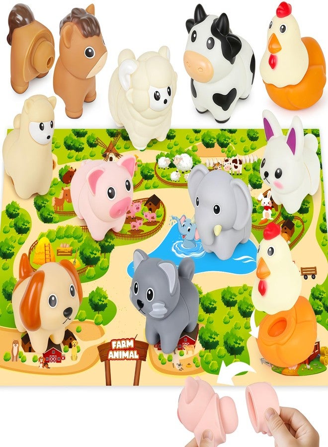 CZTCDP Farm Animal Matching Toys for Toddlers, Preschool Learning Activities Montessori 10Pcs with Activity Map Game Toy for 1 2 3 Year Old Boys and Girls - Image 1