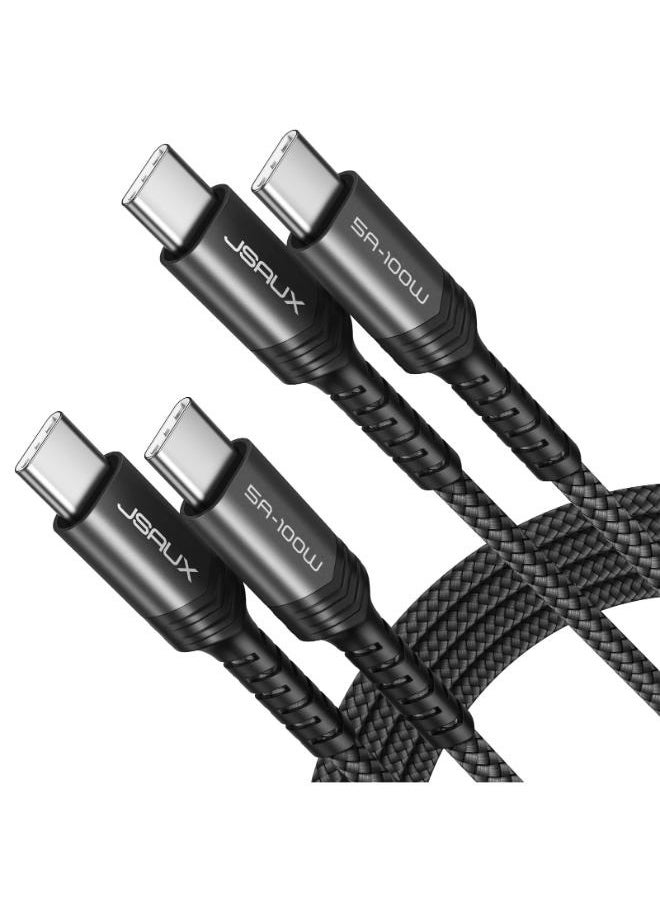 JSAUX - ( CC0020) USB C to USB C Cable 100W/5A [1pcs 1 M], QC 4.0/USB PD Type-C Fast Charging Cord Compatible with MacBook Pro/Air M2, iPad Pro 12.9/iPad Air/Mini 6 Samsung Galaxy S23 S22 S21 - Image 1