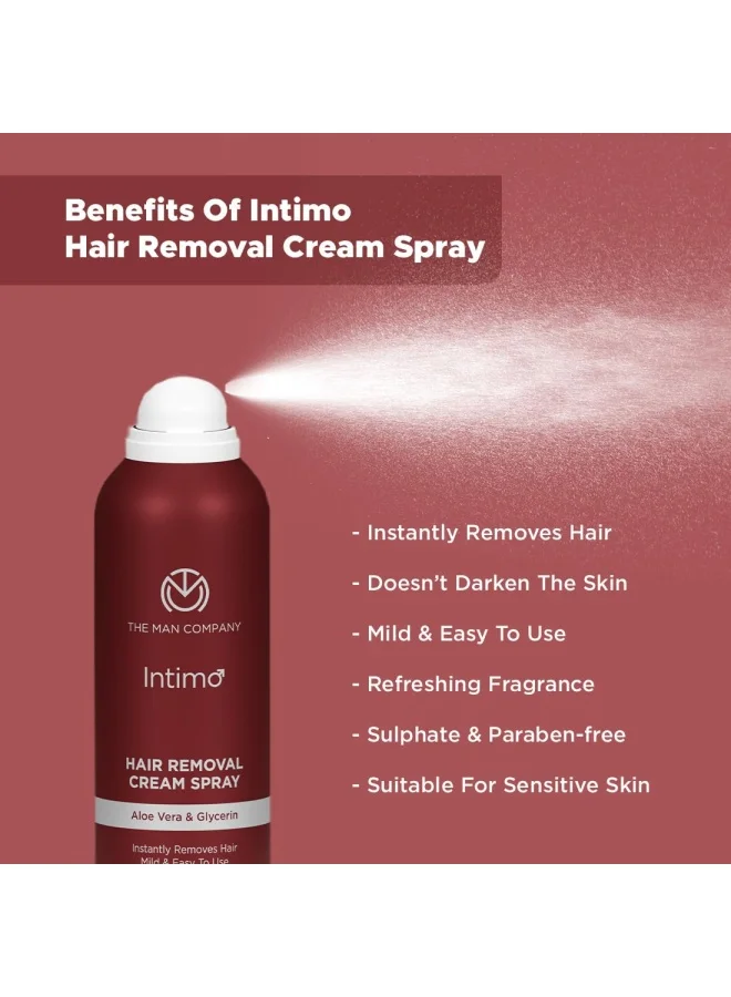 The Man Company  The Man Company Intimo Instant Hair Removal Spray for Men & Women- 200 gm | Painless & Irritation Free Spray for Chest, Underarms, & Legs | Easy to Use | Sulphate & Paraben Free | All Skin Types for Men | Best Price UAE