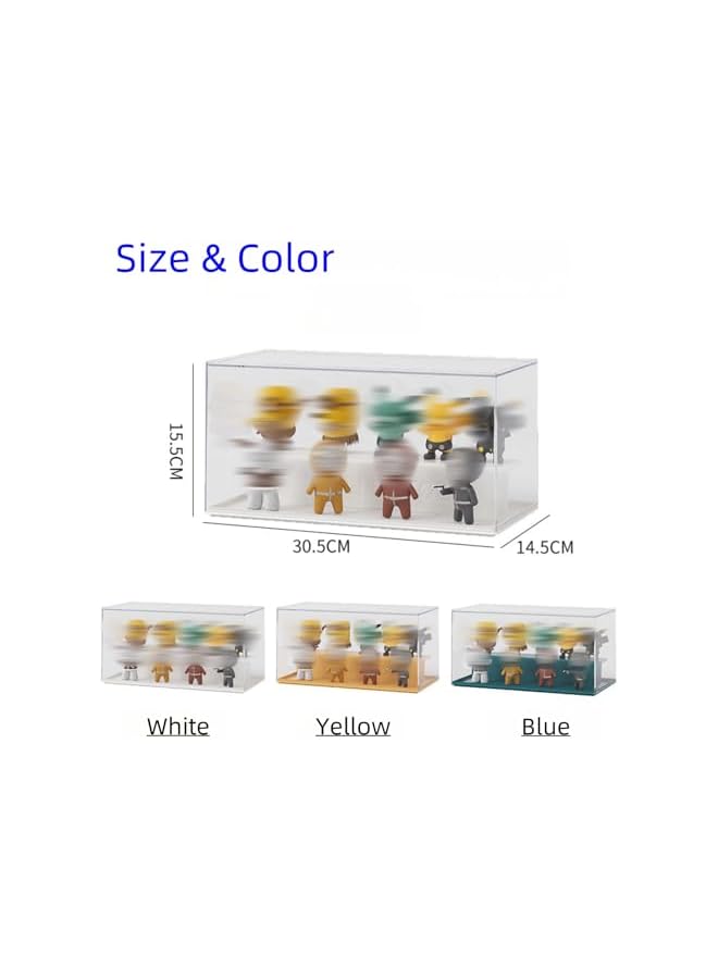 The Bros حامل عرض الألعاب رف أكريليك صندوق شفاف كامل عرض رف المتجر تخزين عرض مجموعة عرض عناصر الرسوم المتحركة، معروض بشكل منظم، حامل عرض مزدوج الطبقة للألعاب والمجوهرات (أبيض) - Image 2