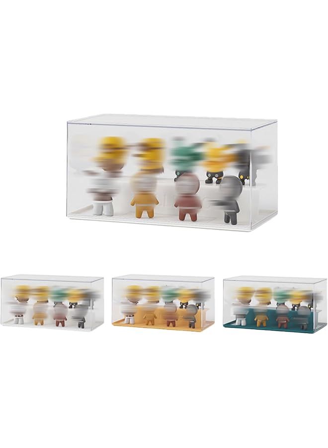 The Bros حامل عرض الألعاب رف أكريليك صندوق شفاف كامل عرض رف المتجر تخزين عرض مجموعة عرض عناصر الرسوم المتحركة، معروض بشكل منظم، حامل عرض مزدوج الطبقة للألعاب والمجوهرات (أبيض) - Image 1