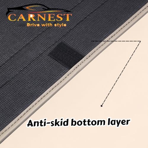 CARNEST 7D Luxury Leather Car Floor Mat | 100% Waterproof, Dustproof & Anti-Slip | Universal Fit Compatible with (Amaze,Beige) - Image 2