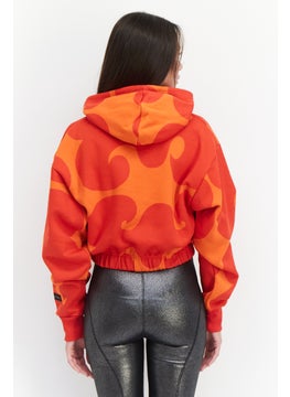 Adidas Adidas x Marimekko Women Sportswear Fit Brand Logo Training Hoodies, Red  - Image 4
