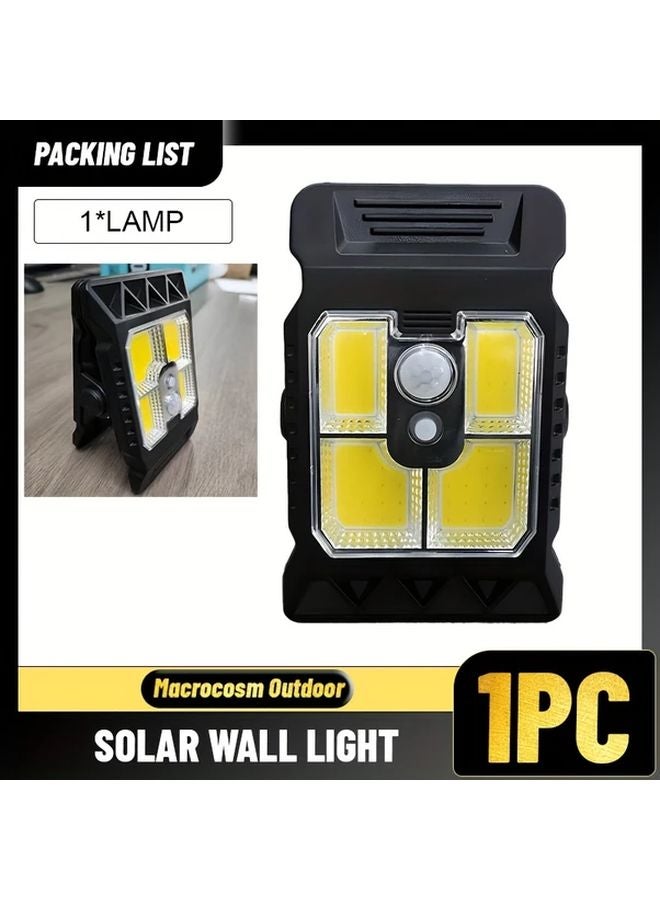 COB Solar Motion Sensor Light Rechargeable Outdoor Torch Dimmable For Camping Yard - Image 1