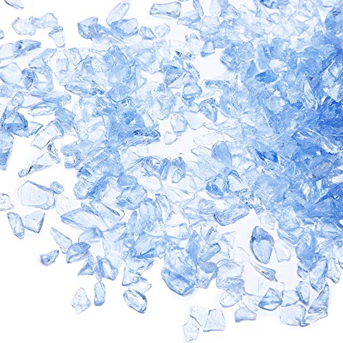 TWINKLING High Luster Crushed Glass, Broken Glass, Glass Gems Chips for DIY Resin Art Epoxy Crafts, Nail Art, Geode Painting, 1-3mm(200g) (Light Blue) - Image 1