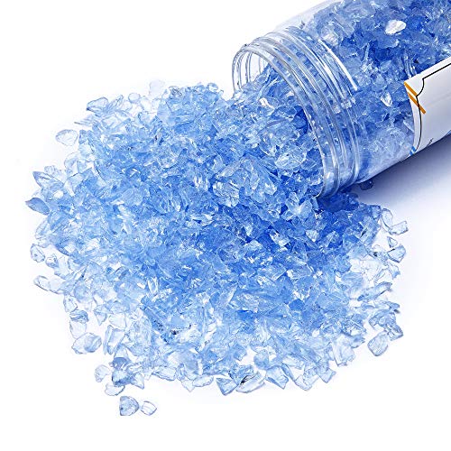 TWINKLING High Luster Crushed Glass, Broken Glass, Glass Gems Chips for DIY Resin Art Epoxy Crafts, Nail Art, Geode Painting, 1-3mm(200g) (Light Blue) - Image 3