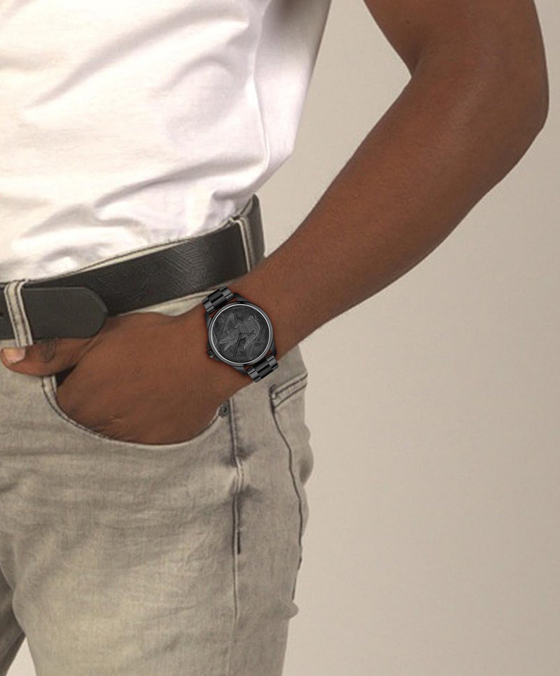 LACOSTE Round Analog Men'S Ionic Plated Black Steel Case  Watch - Image 5