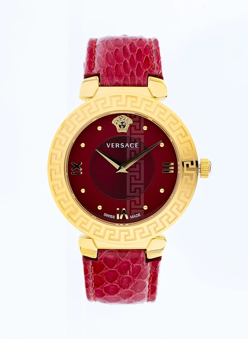 Daphnis Red Dial Gold-Tone Watch