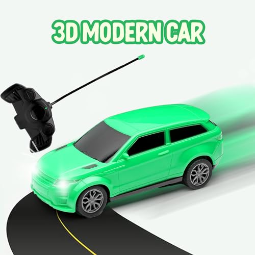Gooyo GY-347CH Hi-Speed Rechargeable RC Car Toy with Glowing Headlights Feature | User-Friendly RC Car Toy for Kids | Green | in-Built Battery | Gift Box Packaging - Image 2