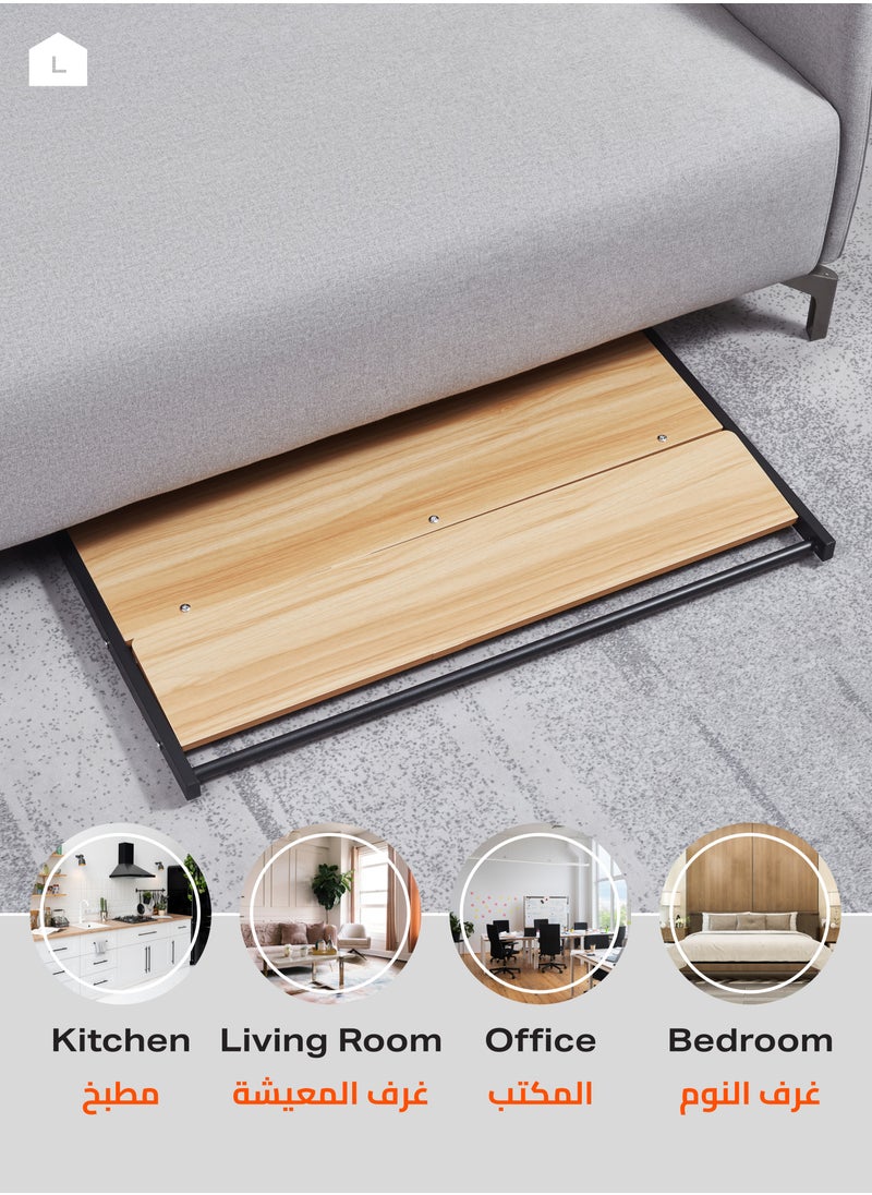 LAWAZIM Foldable Computer Table - White - Two-Tier Desk with Upper Shelf, Space-Saving Design for Home, Bedroom, and Office Use -for Writing, Working, Studying, and Small Spaces (No Assembly Required)  - Image 5