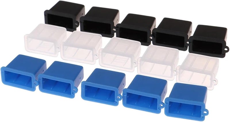 20pcs USB Type A Male Anti-Dust Plug Stopper Cap Cover Protector(Black) - Image 3